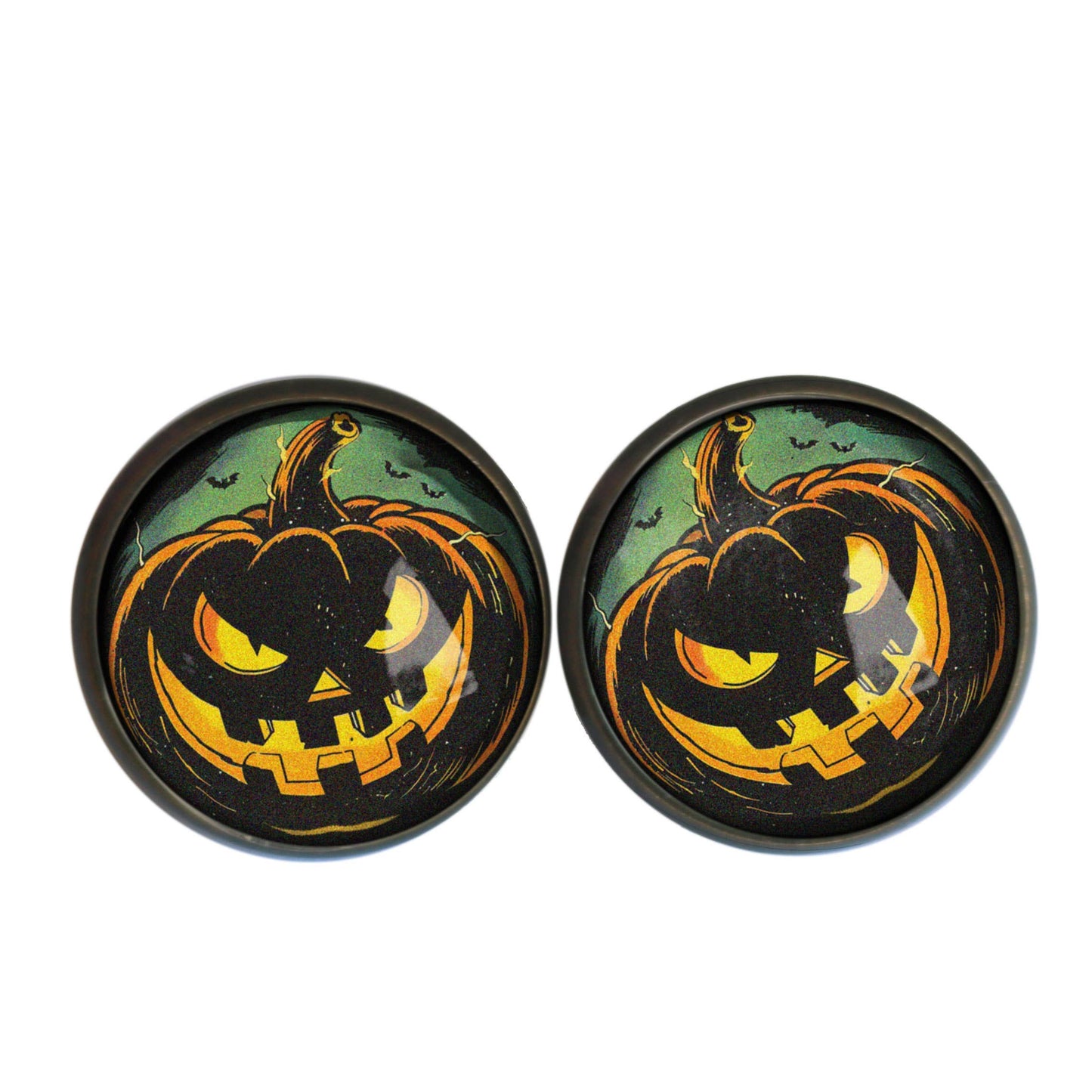 Black Jack O' Lantern Post Earrings