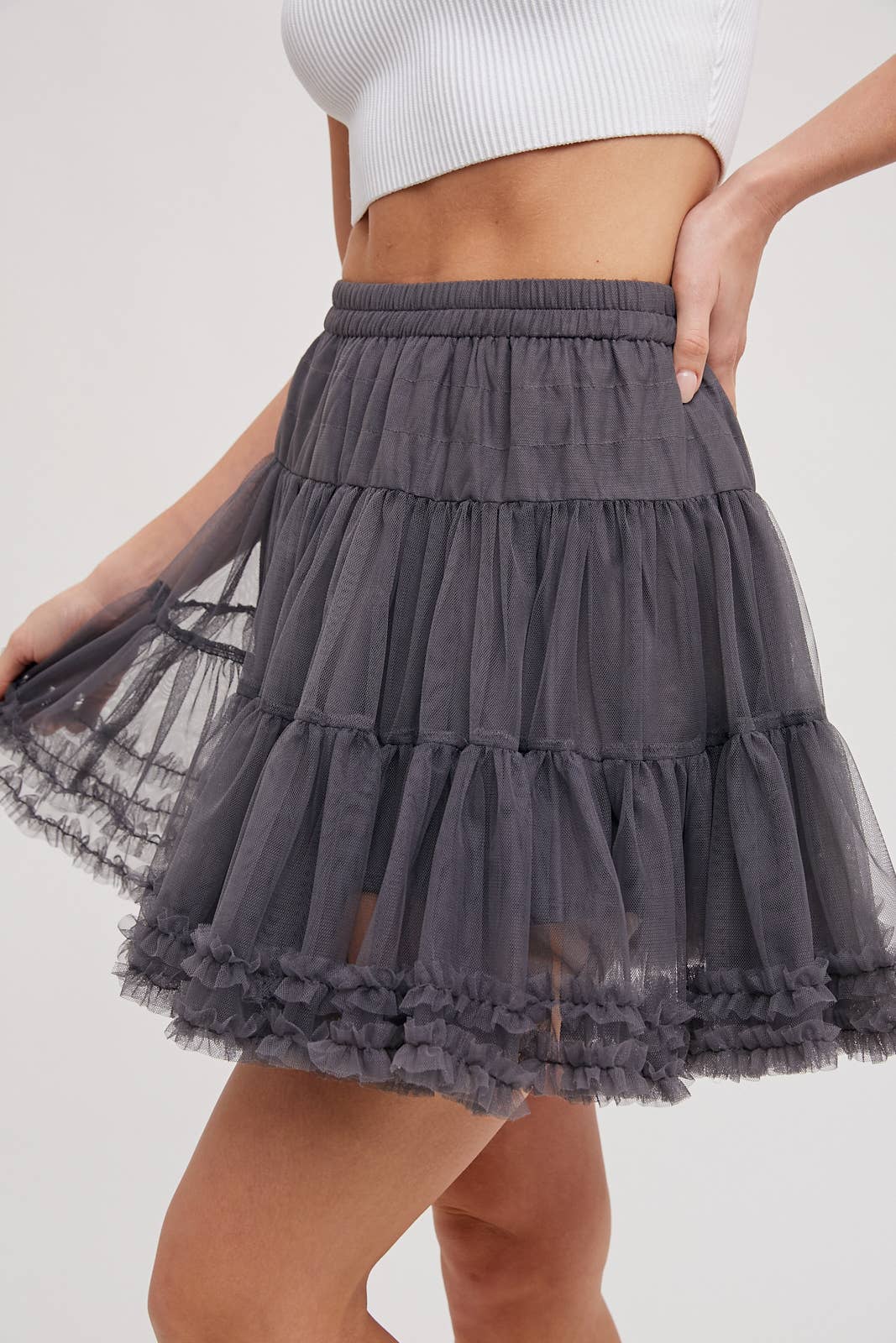 BluIvy RUFFLE-TIERED TULLE TUTU MINI SKIRT