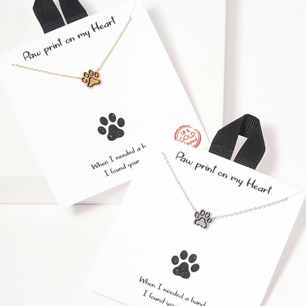 Paw Print Shape Pendant Necklace
