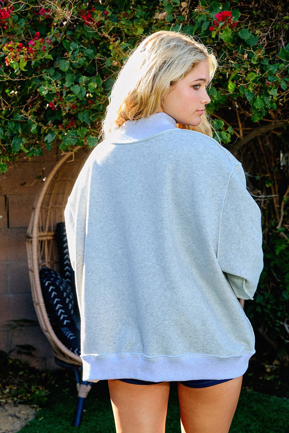 PILATES & YOGA' Print Reversible Sweatshirt