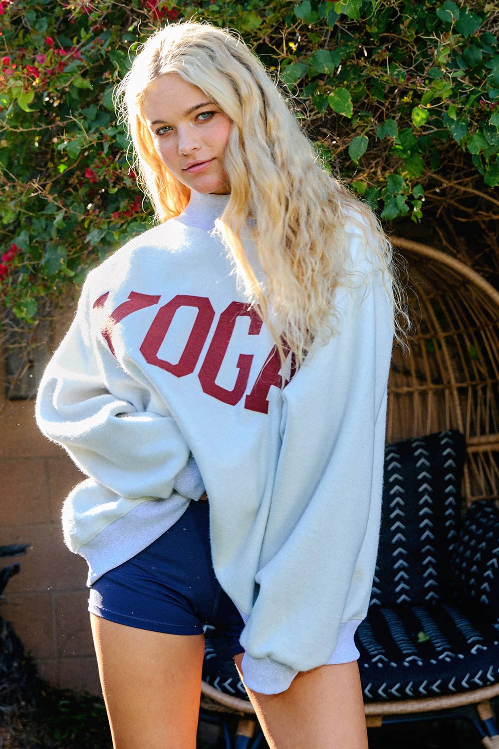PILATES & YOGA' Print Reversible Sweatshirt