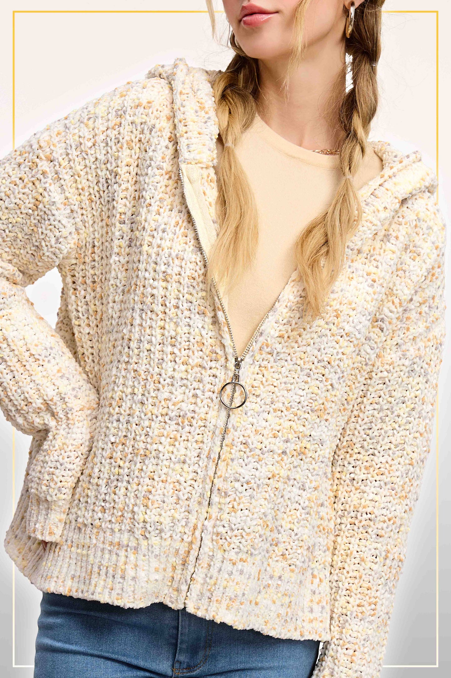 Pumpkin Pie Confetti Zip-Up Hoodie Sweater