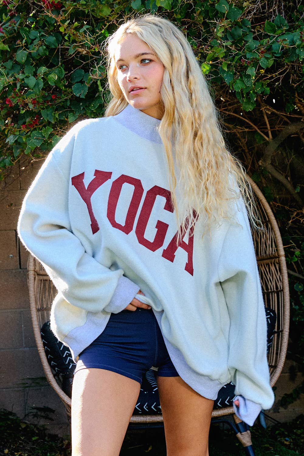 PILATES & YOGA' Print Reversible Sweatshirt