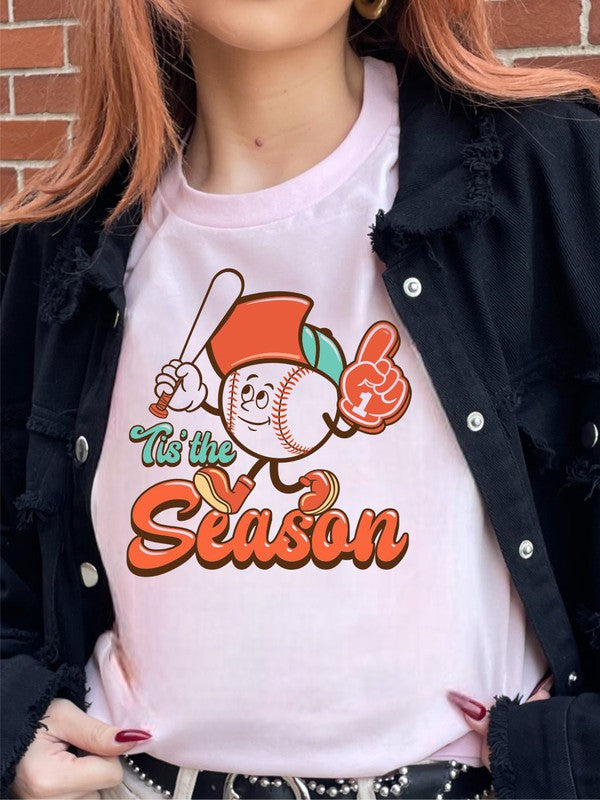 Retro Baseball Guy Tis The Season Baseball Tee