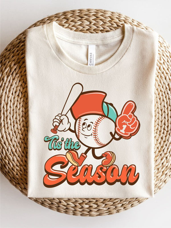 Retro Baseball Guy Tis The Season Baseball Tee