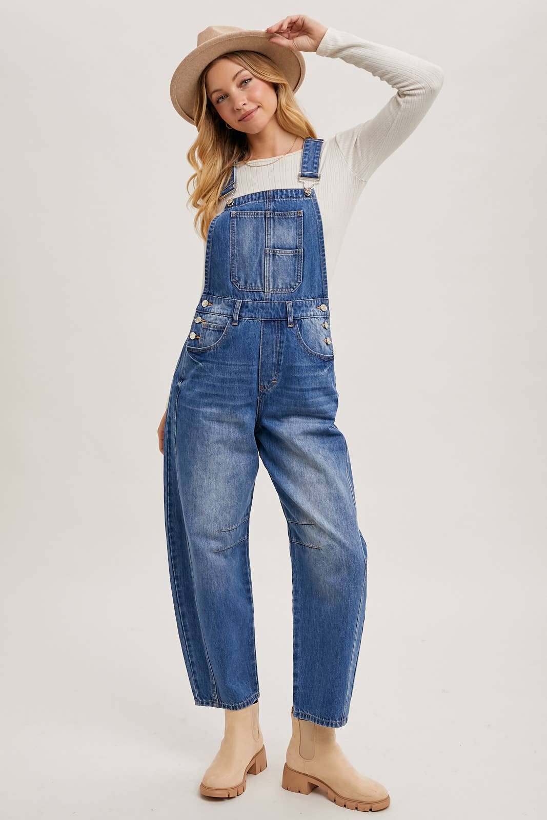 BluIvy DENIM BARREL OVERALLS