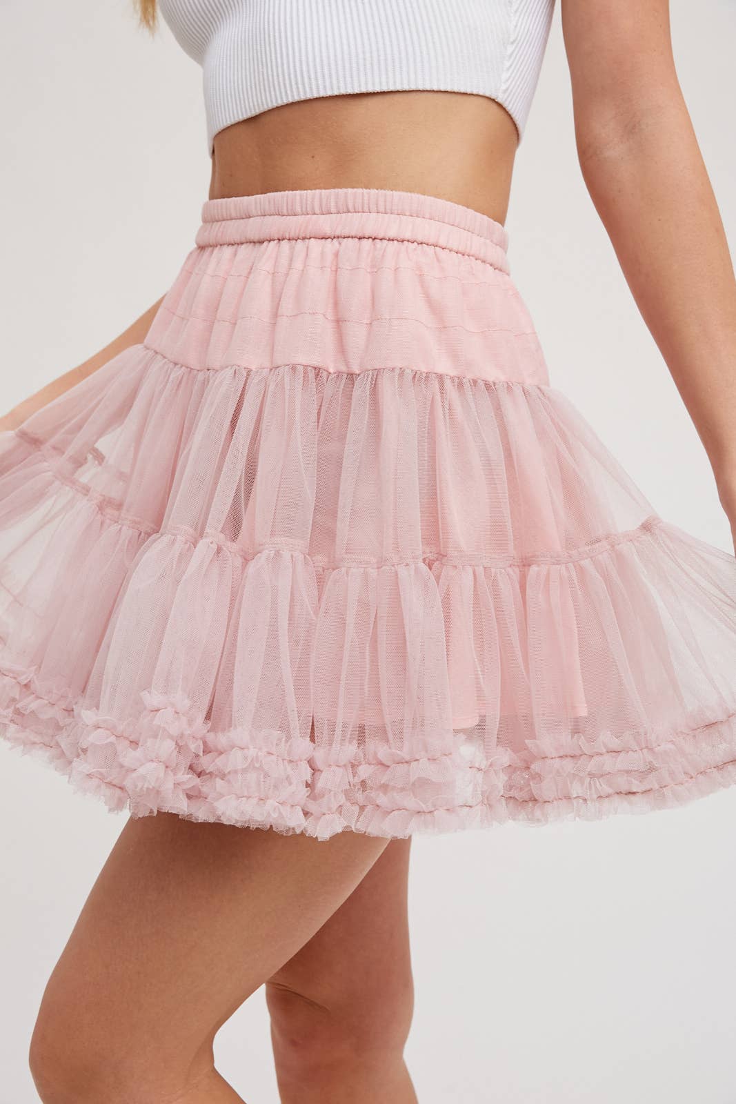 BluIvy RUFFLE-TIERED TULLE TUTU MINI SKIRT