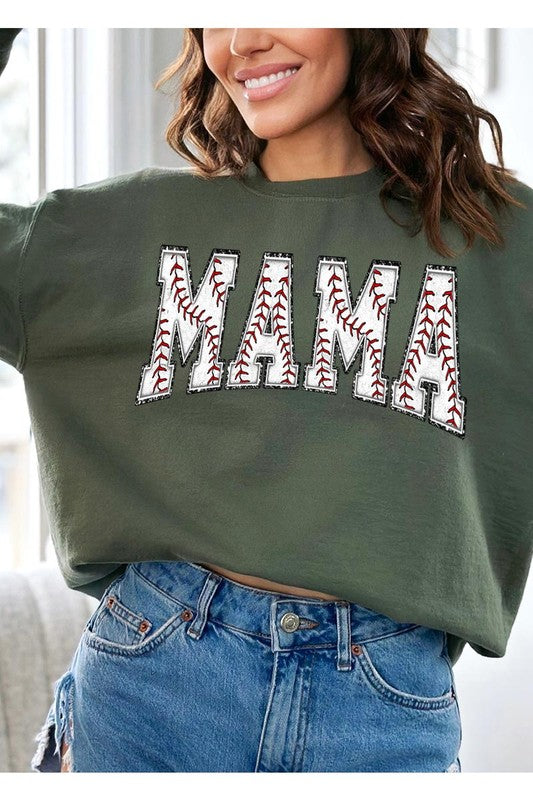 Baseball Mama Graphic Fleece Sweatshirts