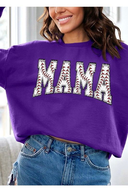 Baseball Mama Graphic Fleece Sweatshirts