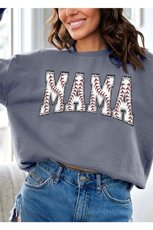 Baseball Mama Graphic Fleece Sweatshirts