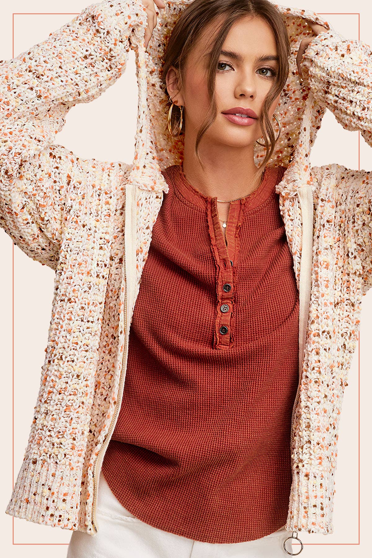Pumpkin Pie Confetti Zip-Up Hoodie Sweater