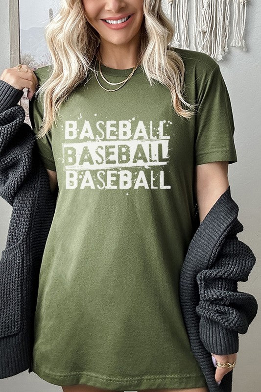 Game Day Distressed Baseball Stack Graphic Tee