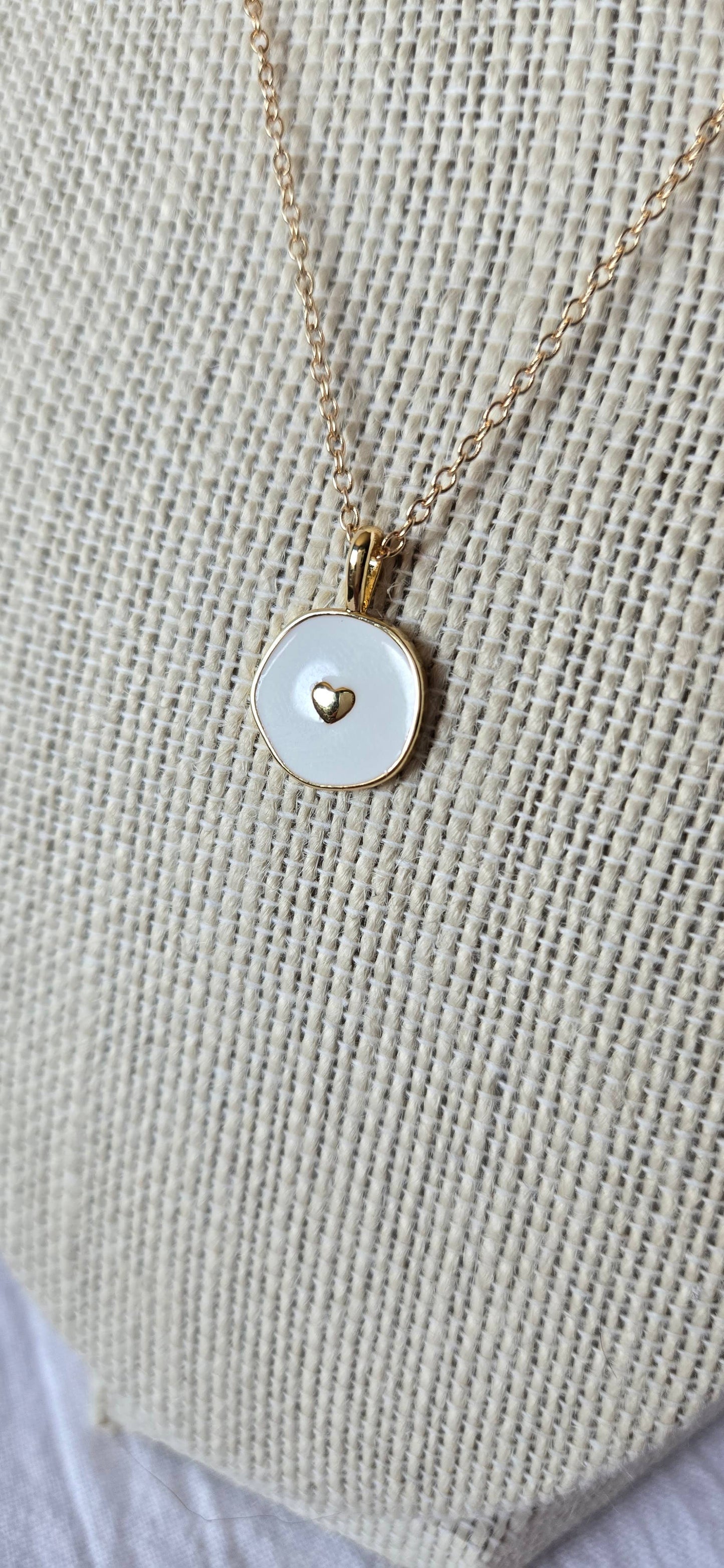 White Heart Necklace