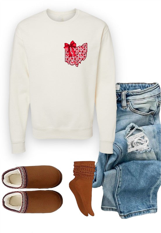 Ohio Floral Stacked Crew Sweatshirt