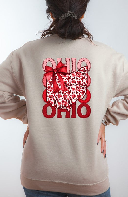 Ohio Floral Stacked Crew Sweatshirt