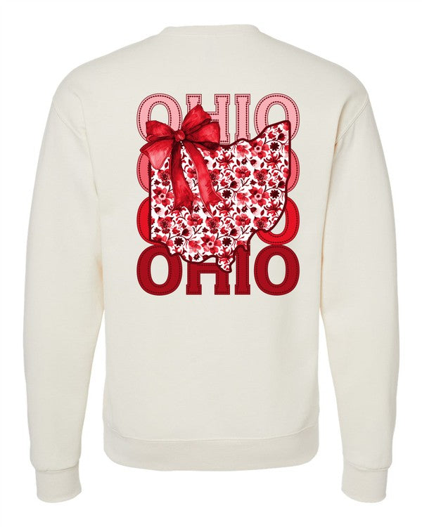 Ohio Floral Stacked Crew Sweatshirt
