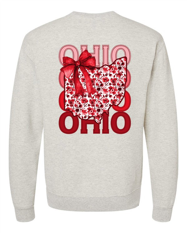 Ohio Floral Stacked Crew Sweatshirt