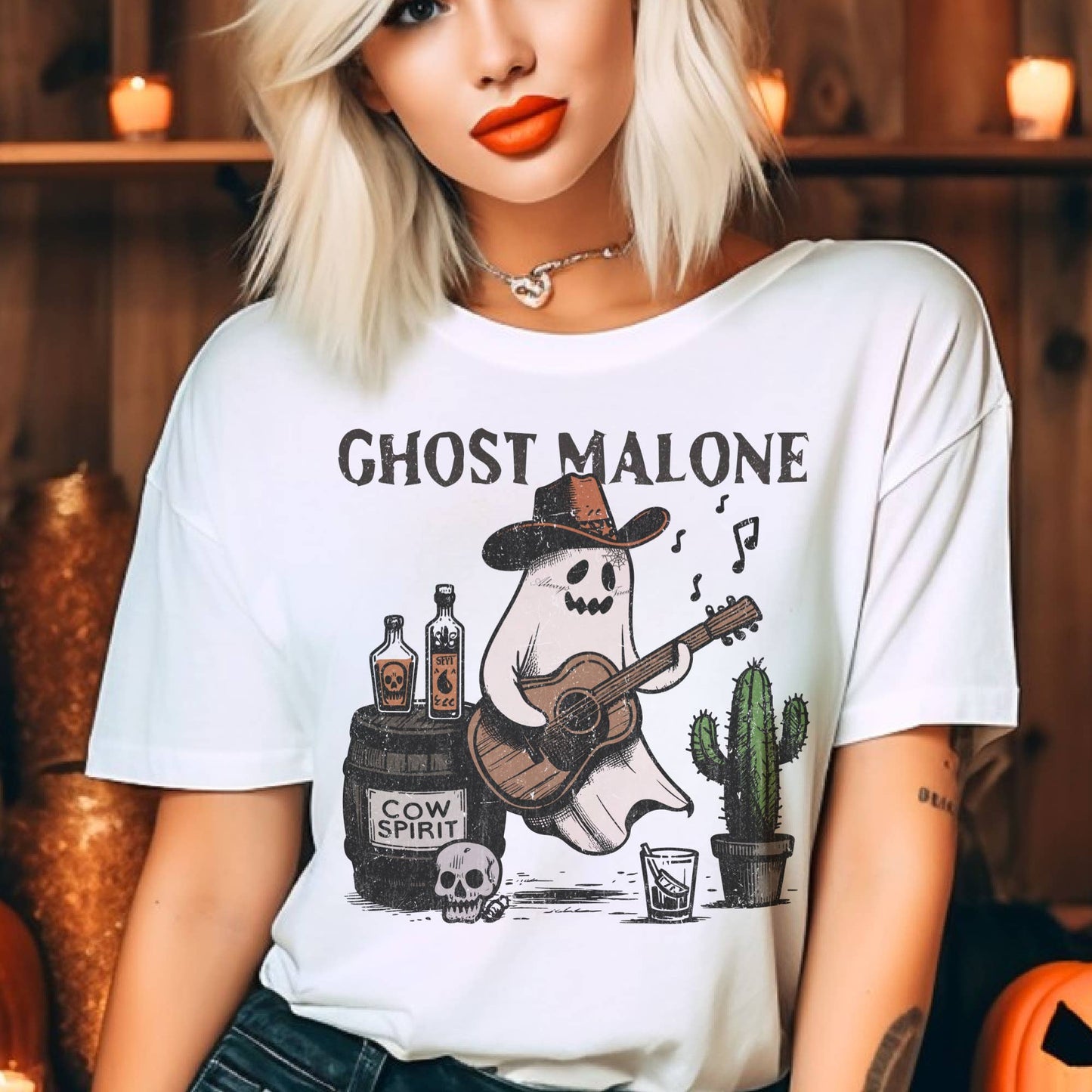 Ghost Malone Country Music Concert Halloween Graphic Tee