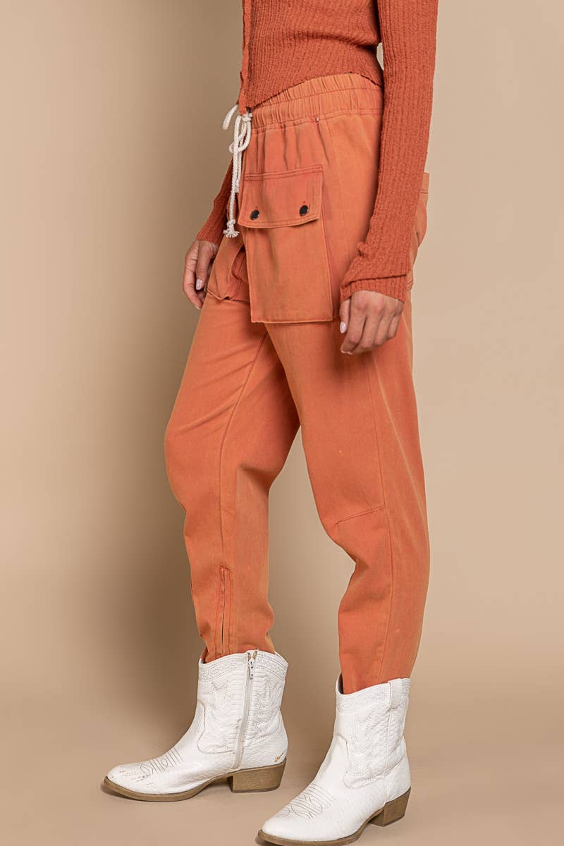 Zipper on leg opening big pockets pants