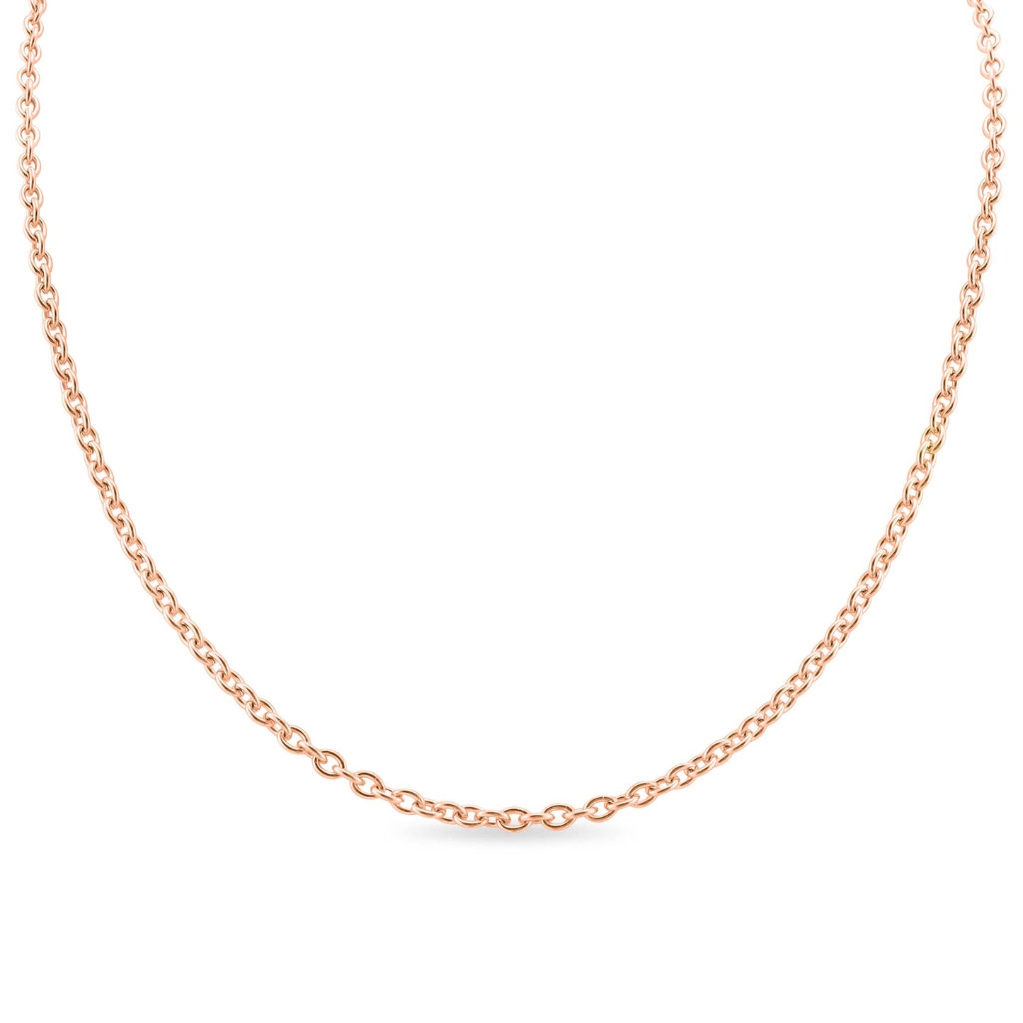 Stainless Steel Loop Chain Necklace-Rose Gold