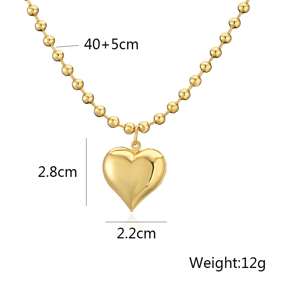 Savvy Heart Beaded Gold Necklace