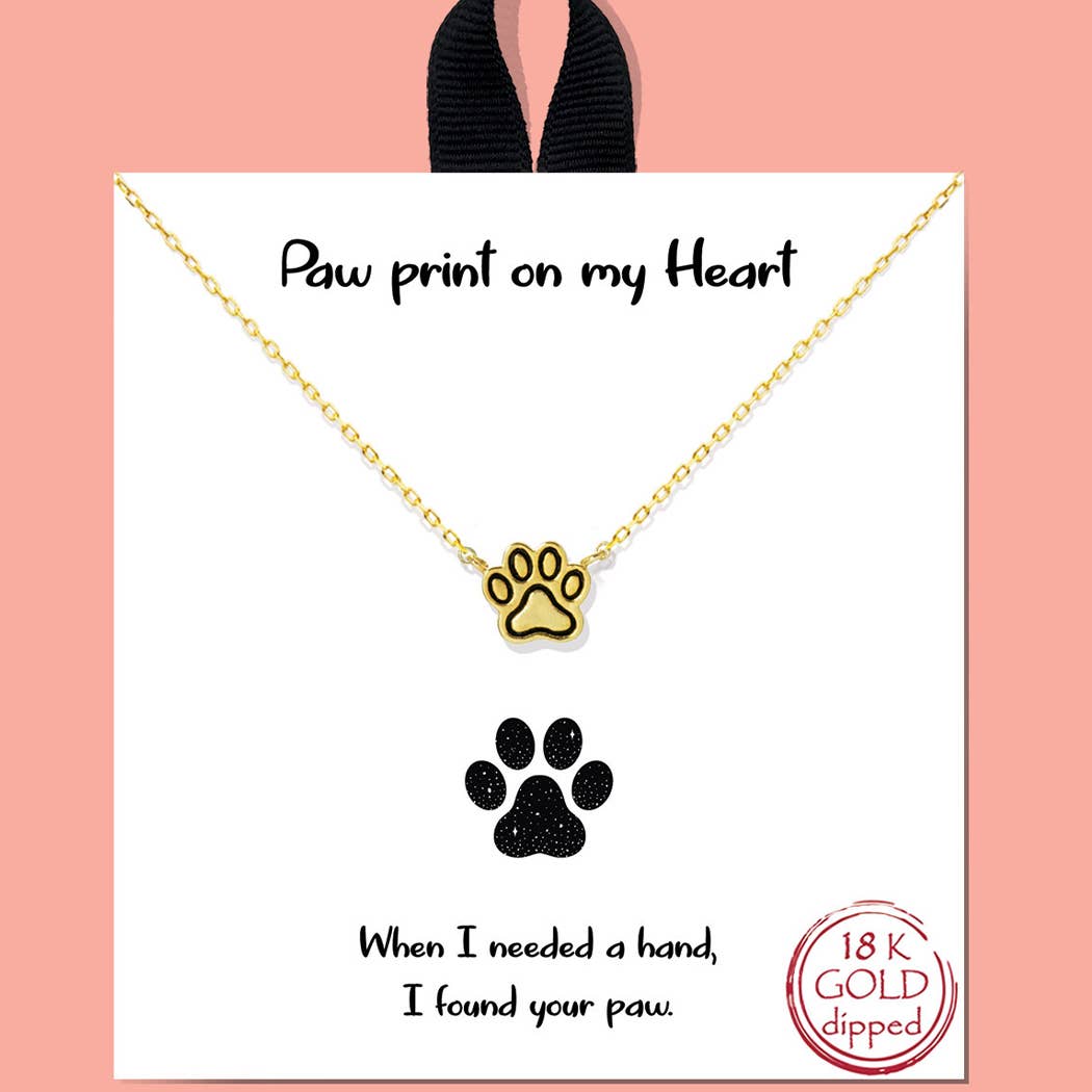 Paw Print Shape Pendant Necklace