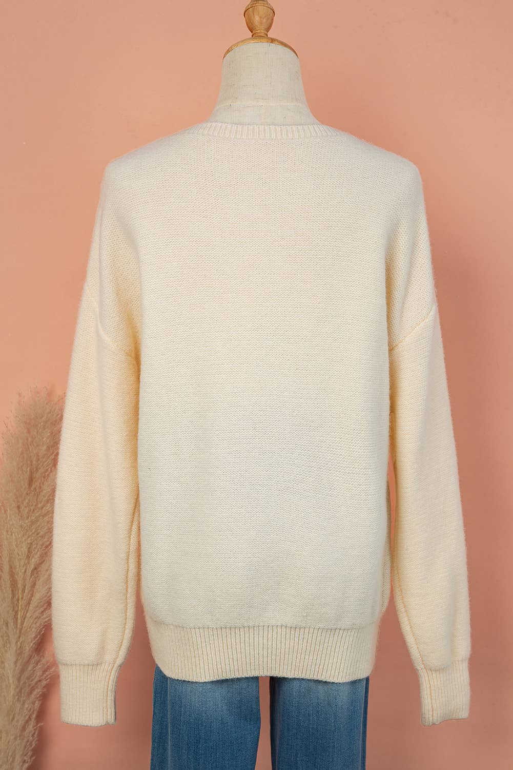 Flower Knit Sweater Pink