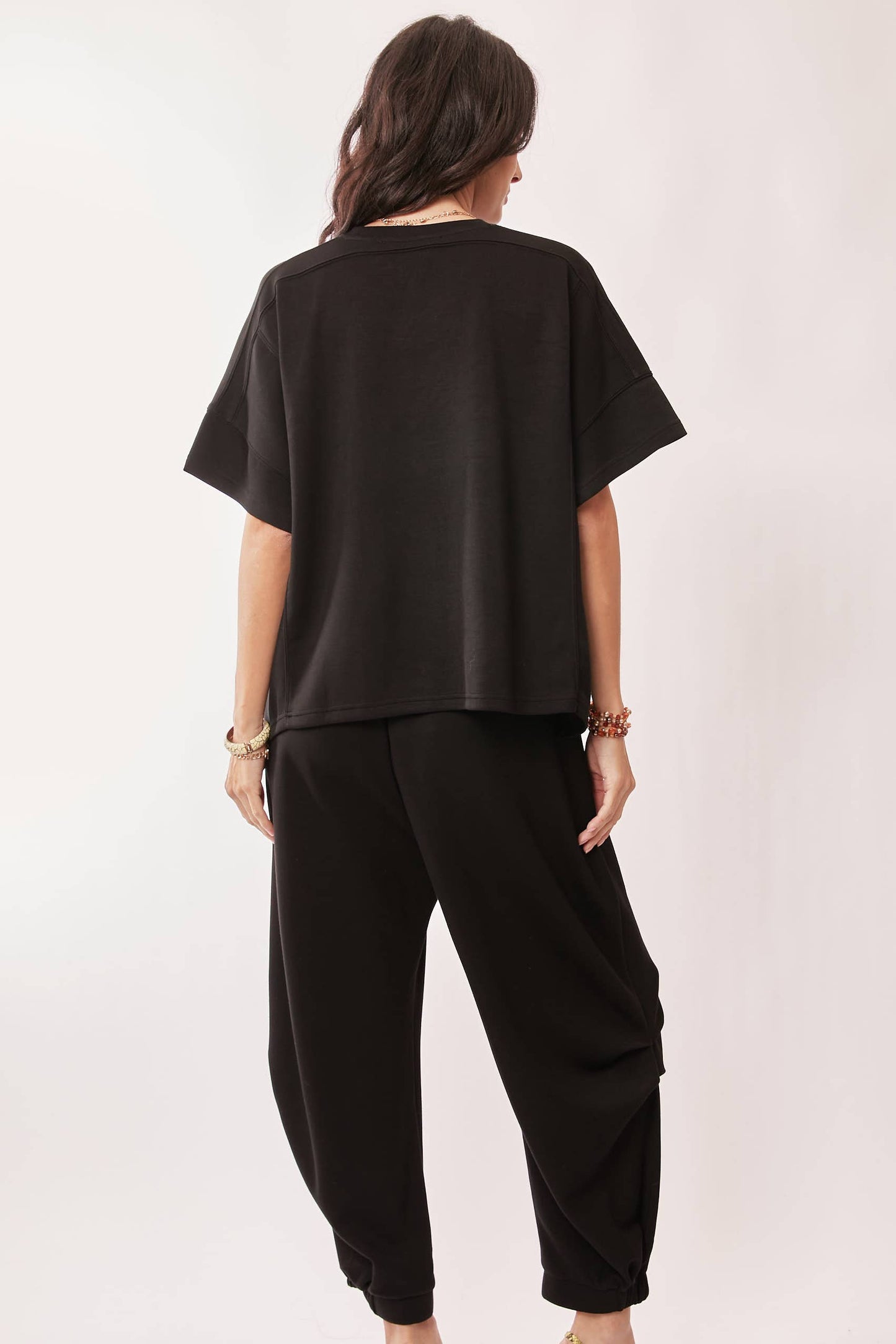FLOWY TOP WITH ELASTIC WAIST BAND PANTS SET