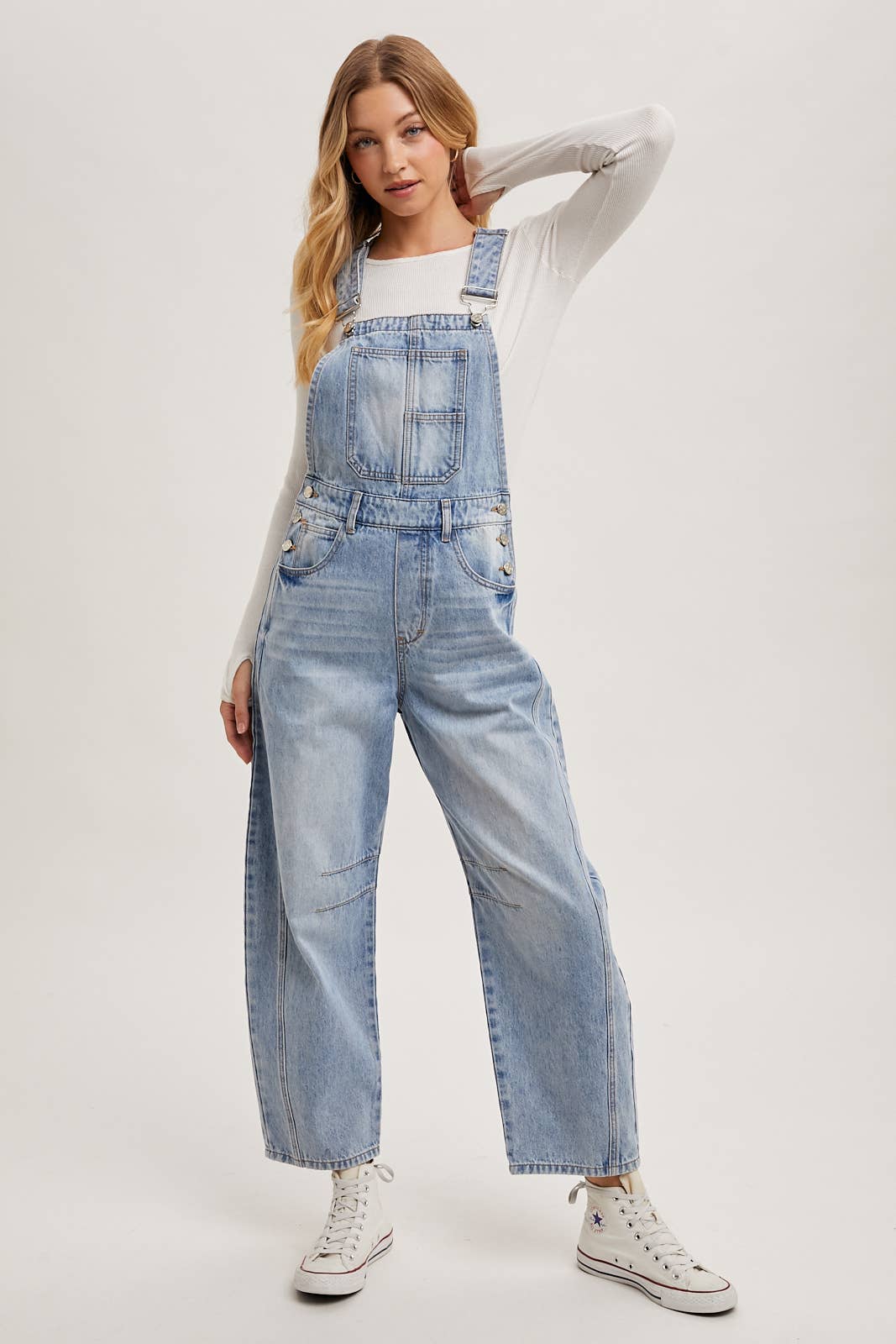 BluIvy DENIM BARREL OVERALLS