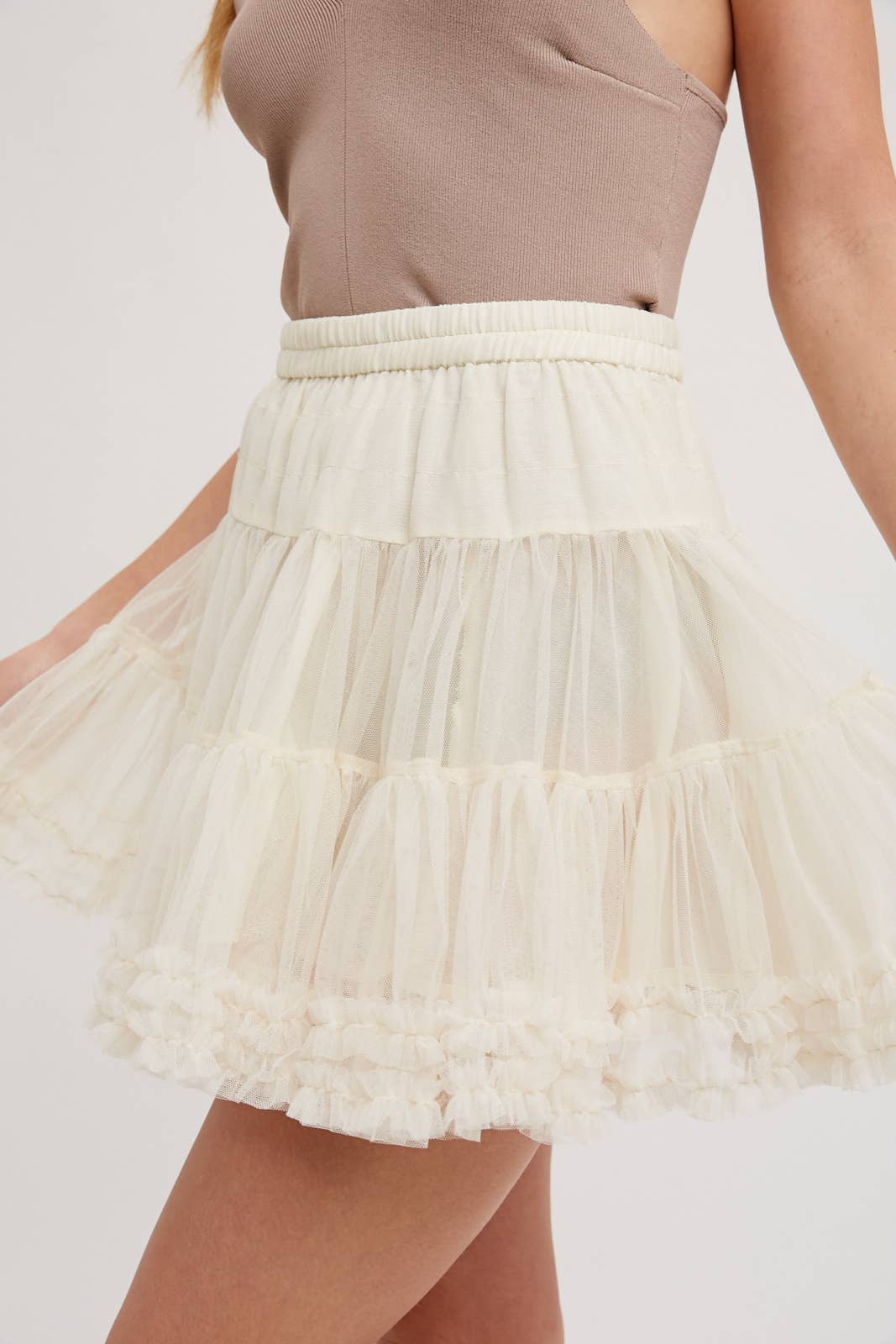 BluIvy RUFFLE-TIERED TULLE TUTU MINI SKIRT