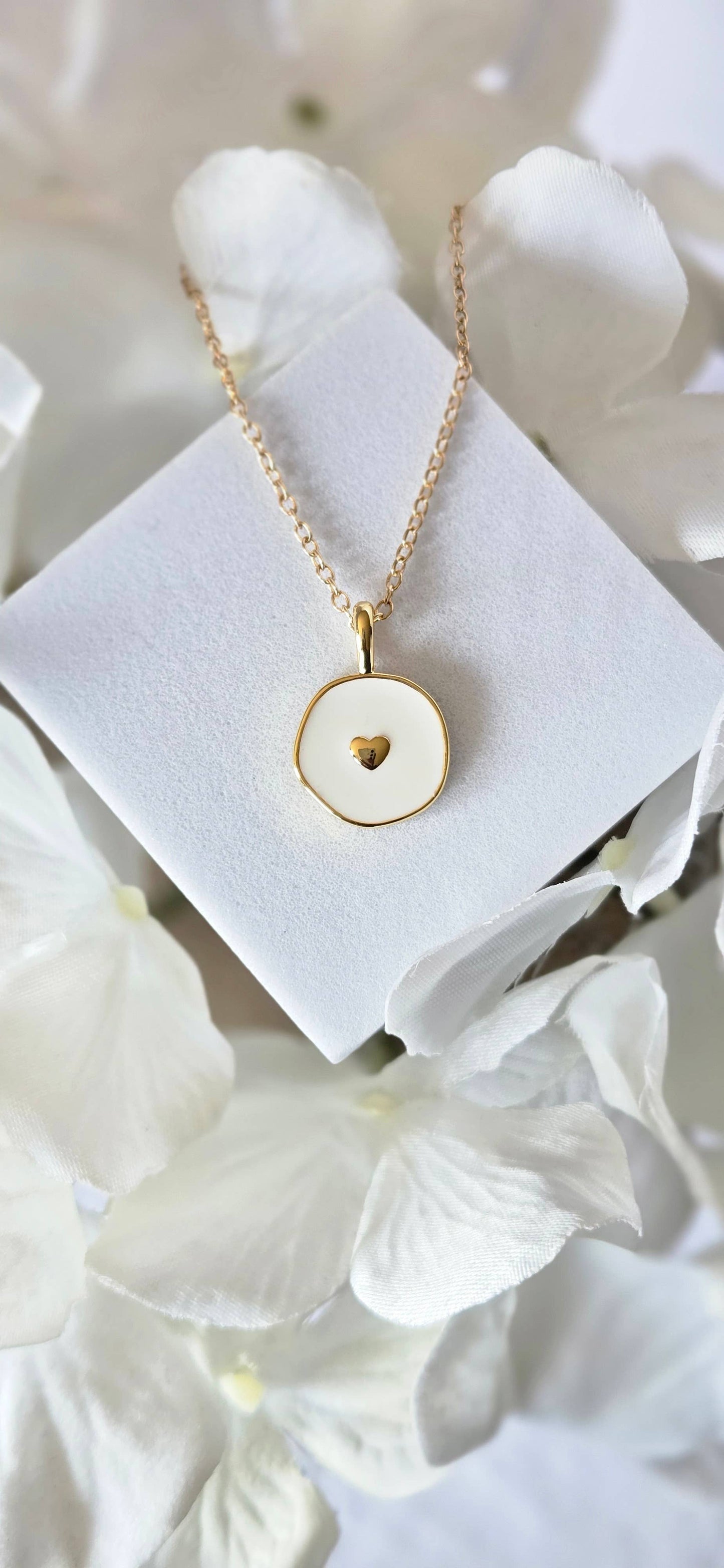 White Heart Necklace