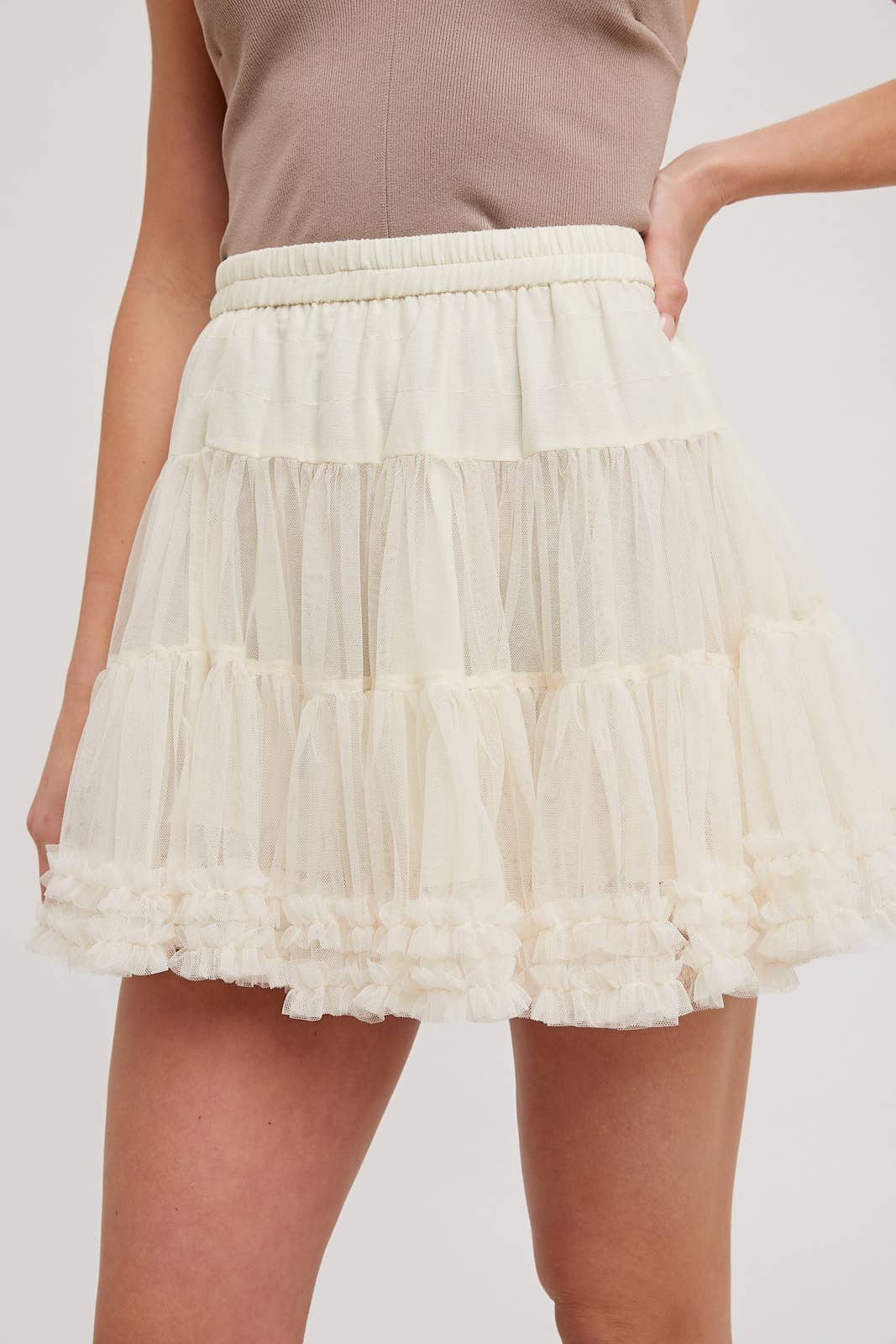 BluIvy RUFFLE-TIERED TULLE TUTU MINI SKIRT