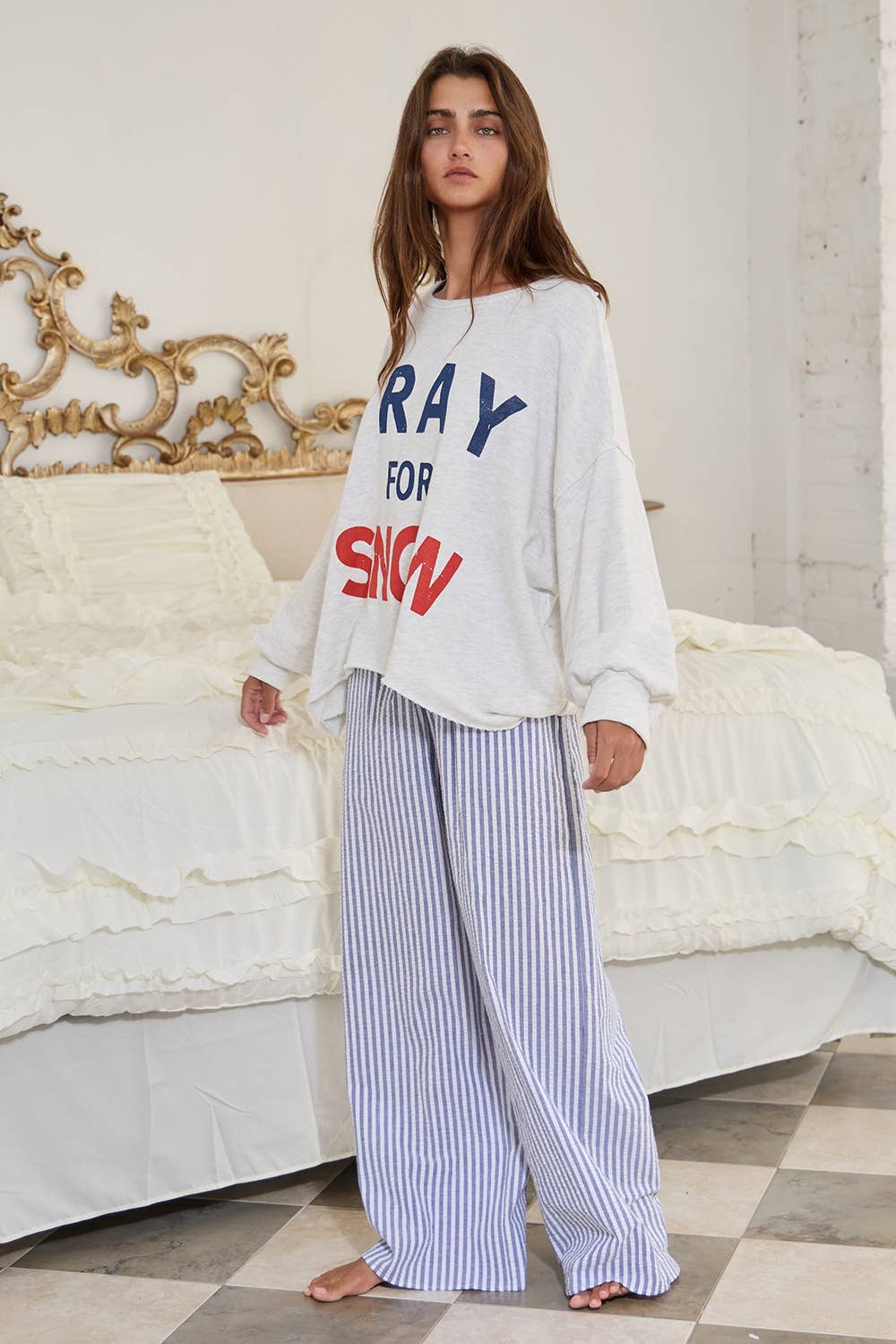 Striped Seersucker Double Banded Exposed Boxer Pants