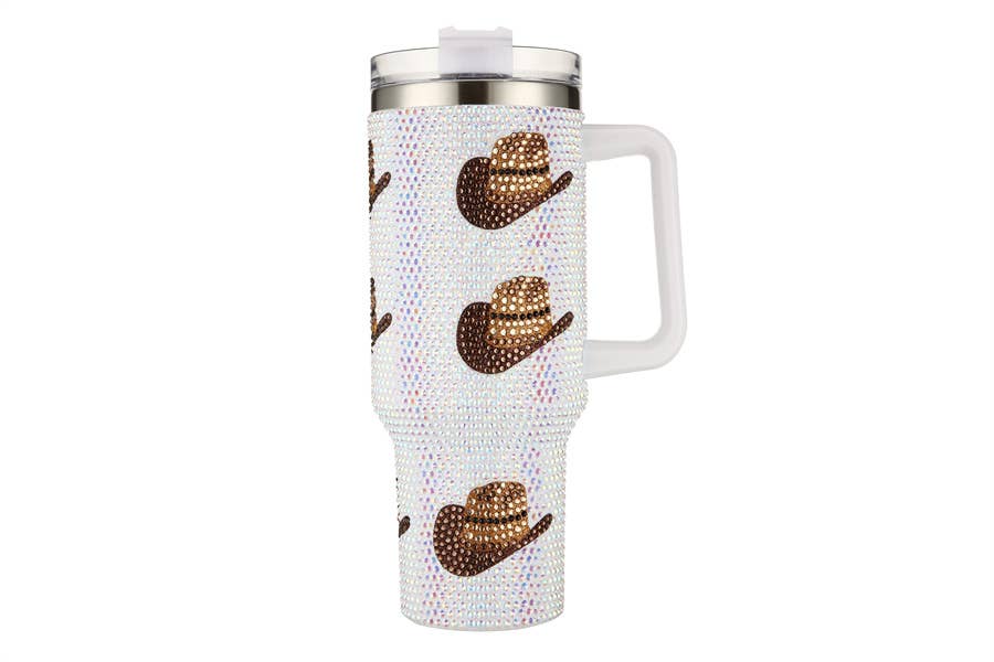 Blinged WESTERN HAT Tumbler Cup