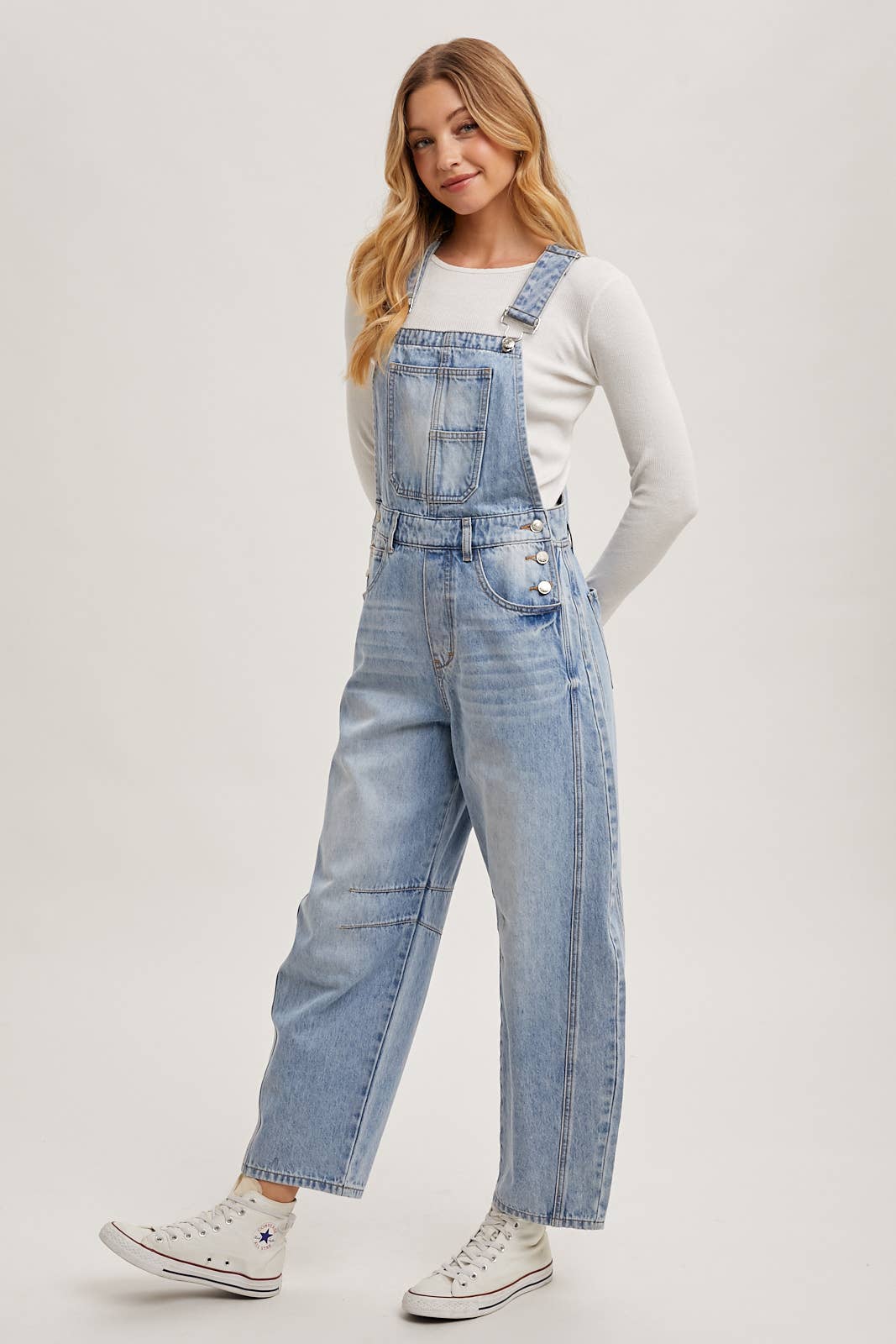 BluIvy DENIM BARREL OVERALLS