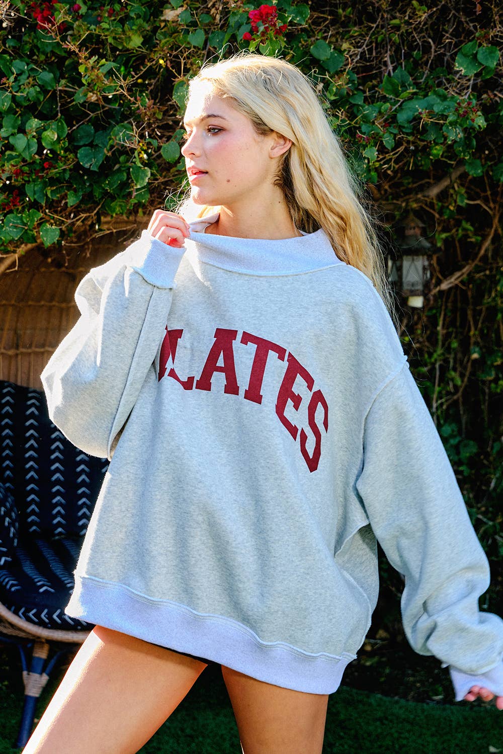 PILATES & YOGA' Print Reversible Sweatshirt