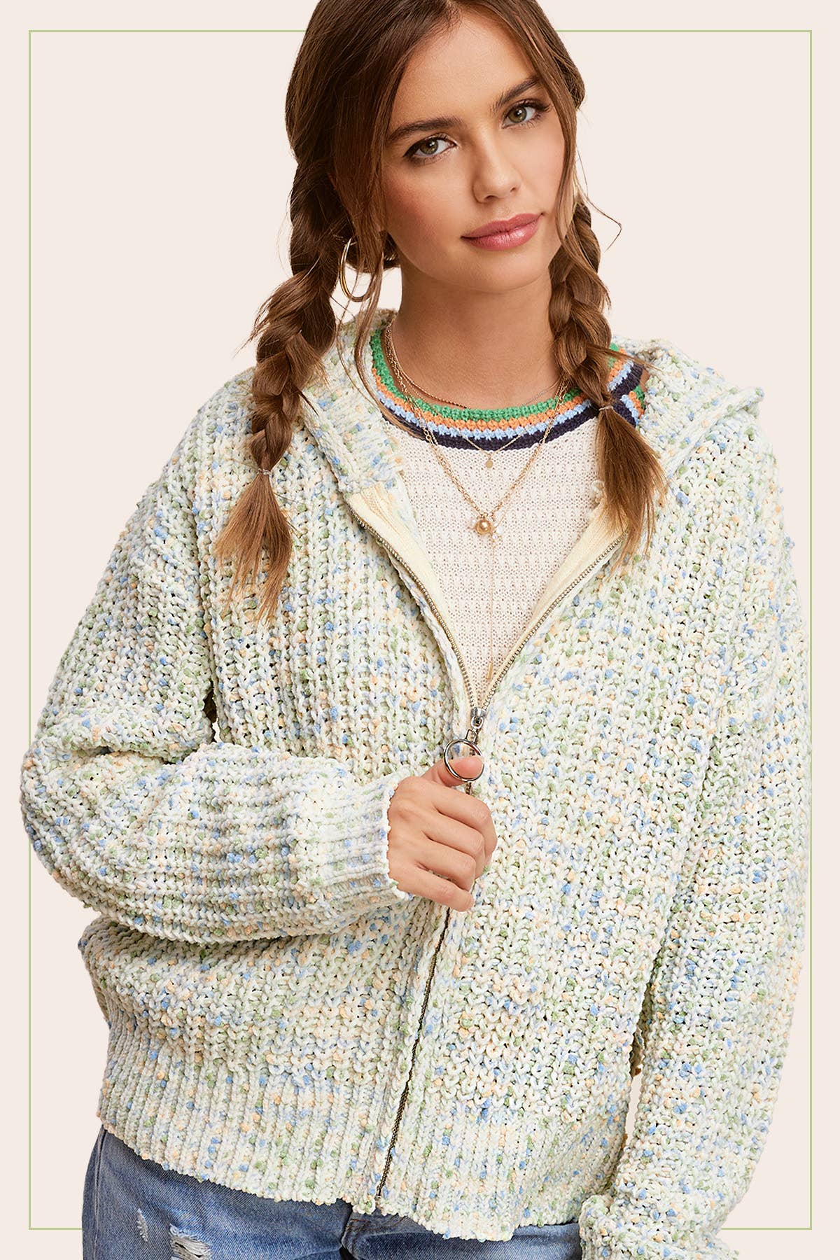 Pumpkin Pie Confetti Zip-Up Hoodie Sweater