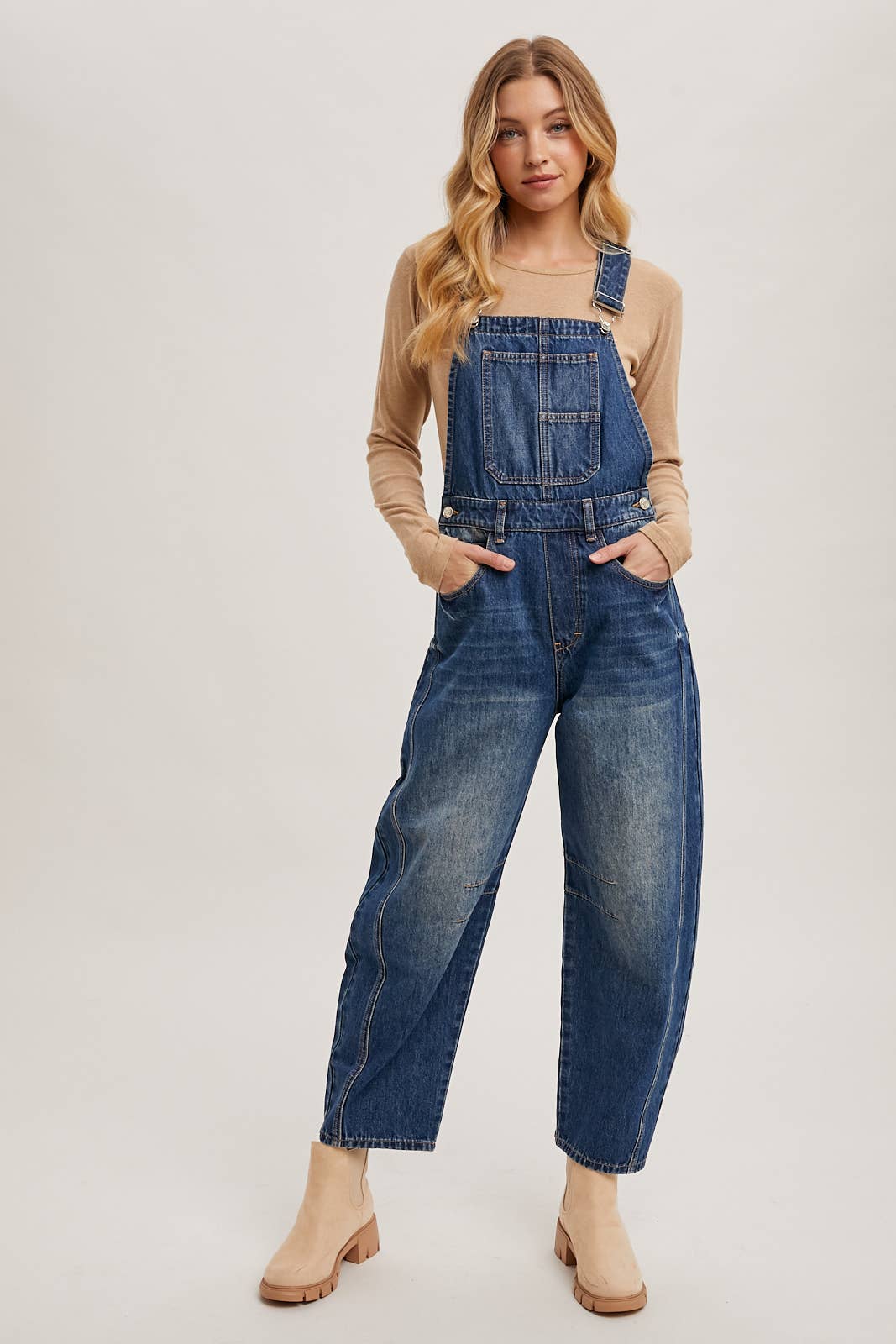 BluIvy DENIM BARREL OVERALLS