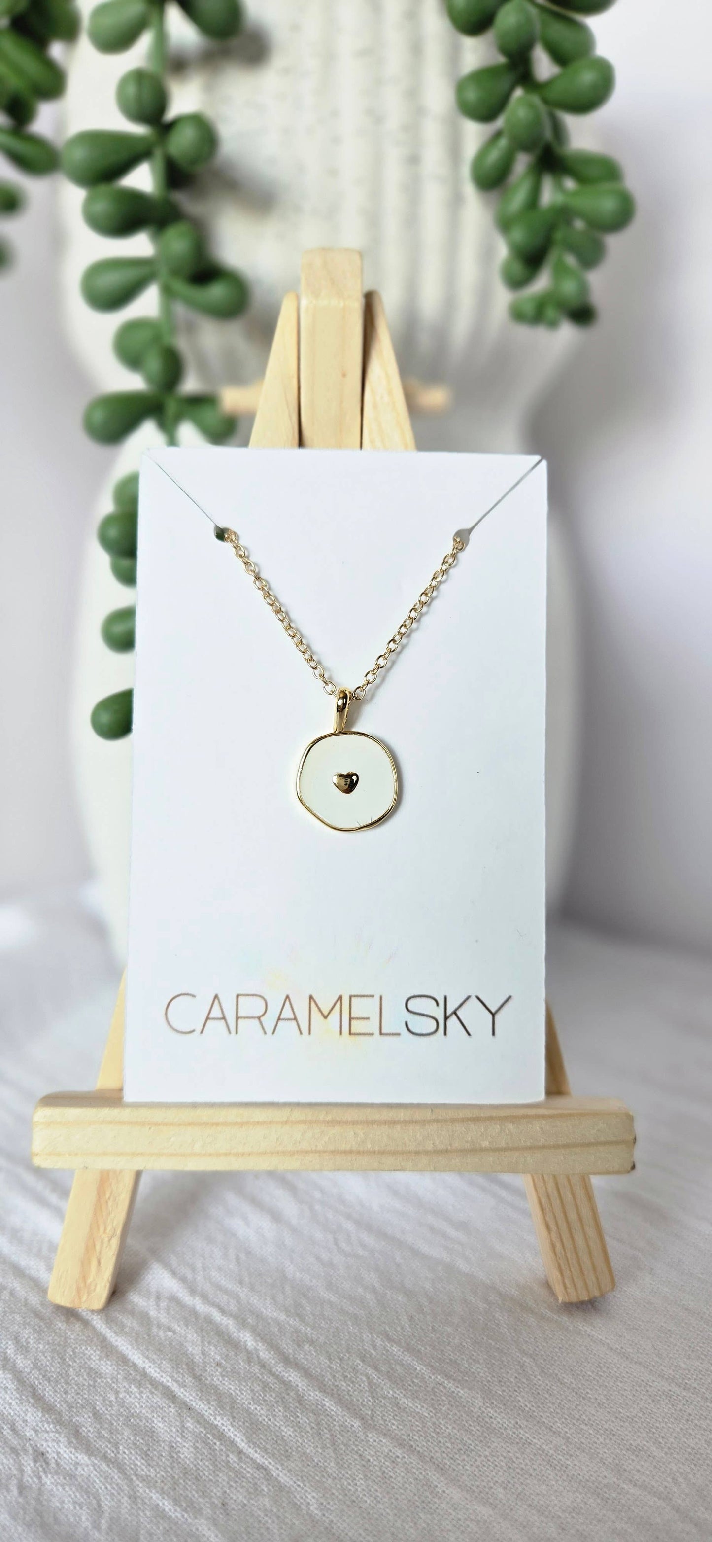 White Heart Necklace