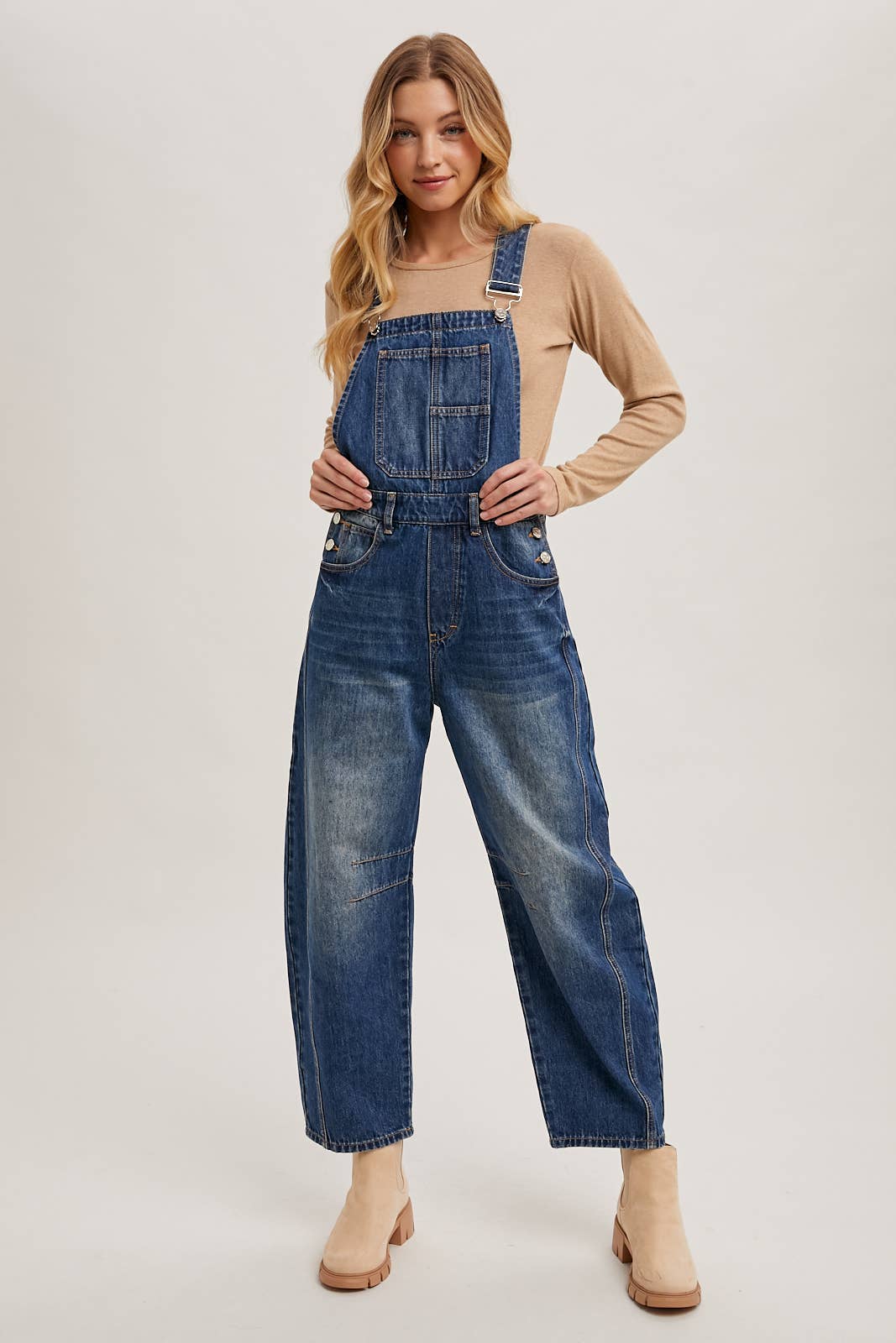 BluIvy DENIM BARREL OVERALLS