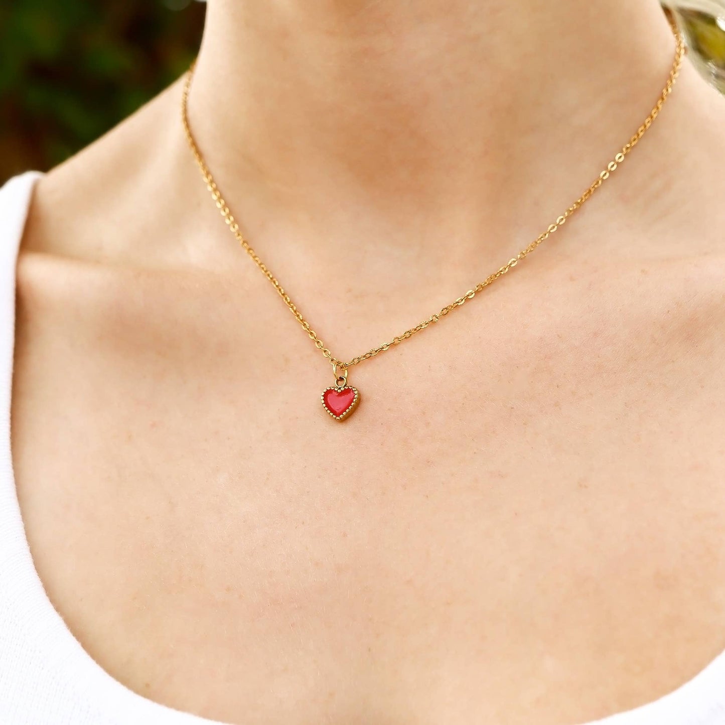 Stainless Steel Loop Chain Necklace-Rose Gold