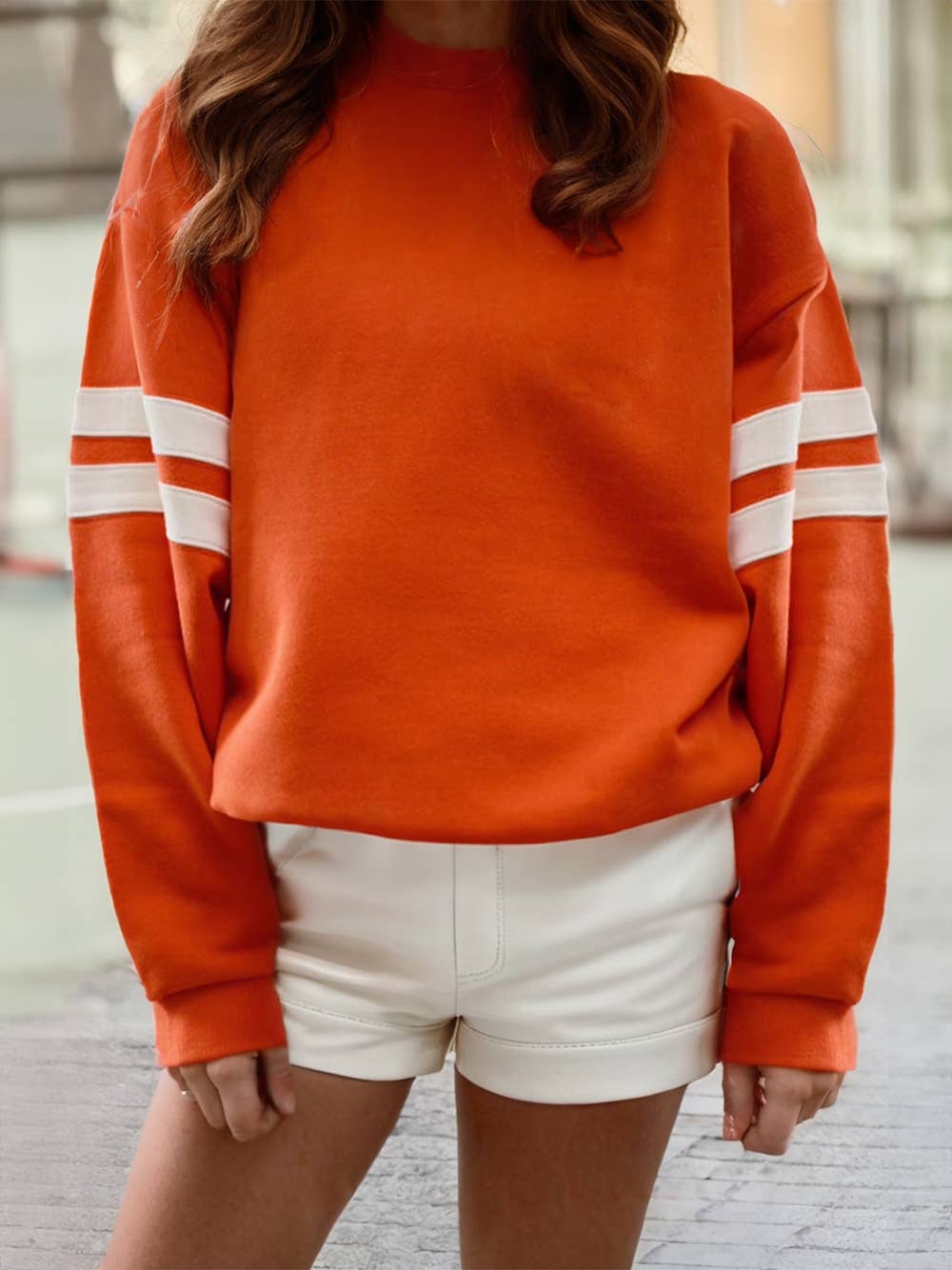 Varsity Striped Detail Drop Shoulder Oversized Sweatshirt