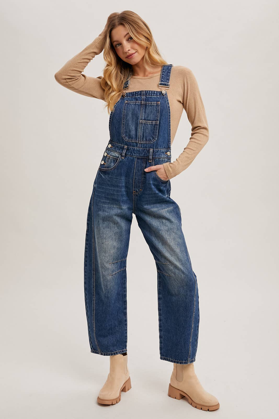 BluIvy DENIM BARREL OVERALLS