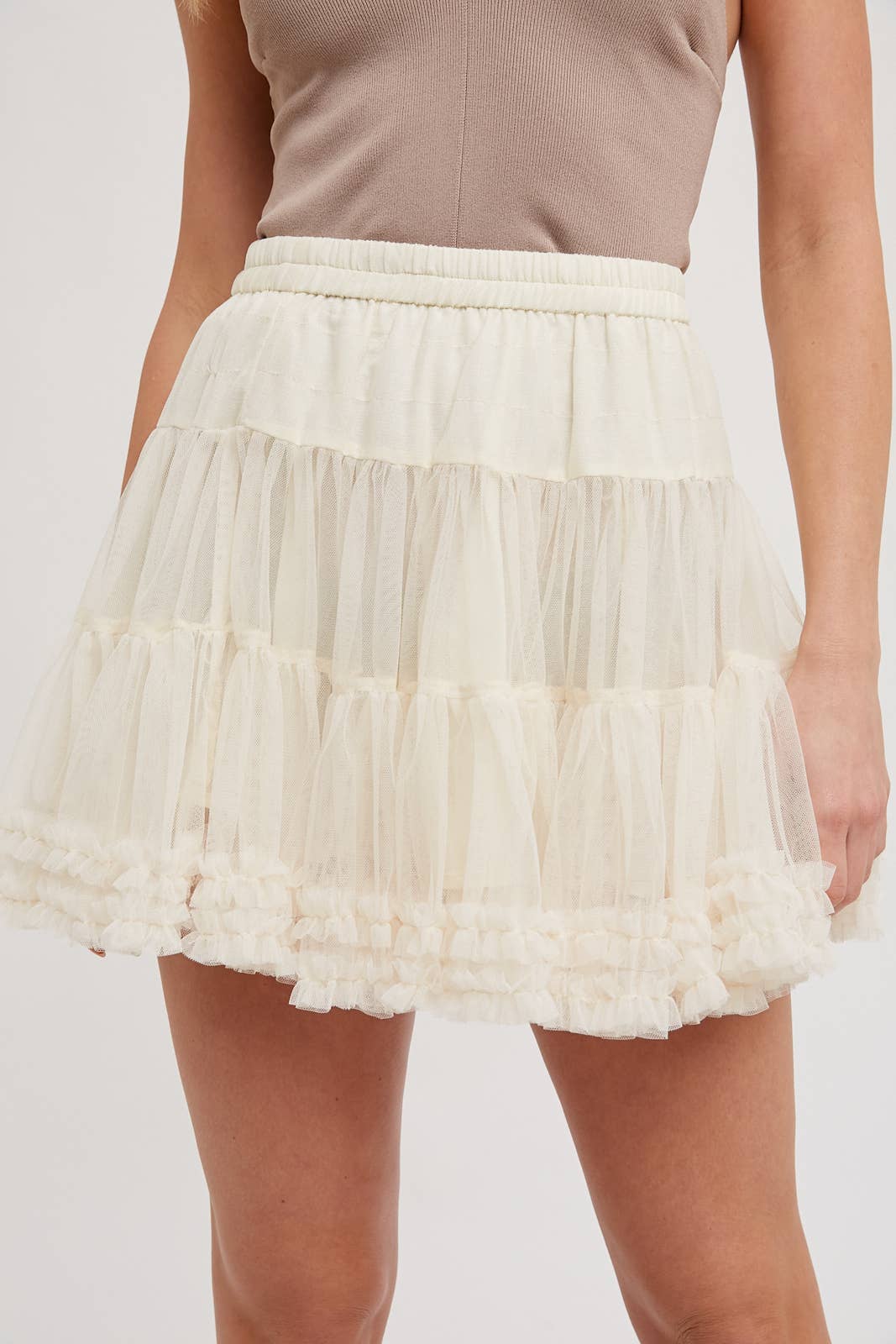 BluIvy RUFFLE-TIERED TULLE TUTU MINI SKIRT