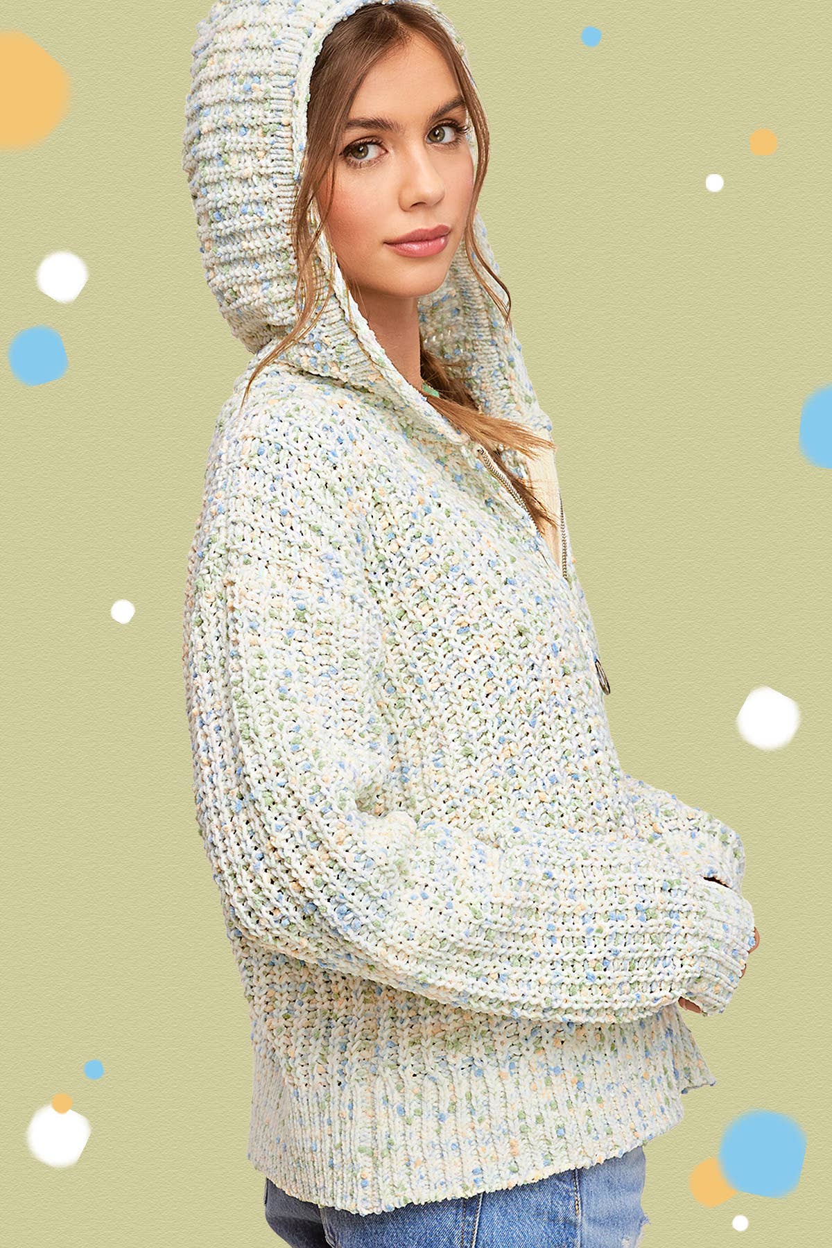 Pumpkin Pie Confetti Zip-Up Hoodie Sweater