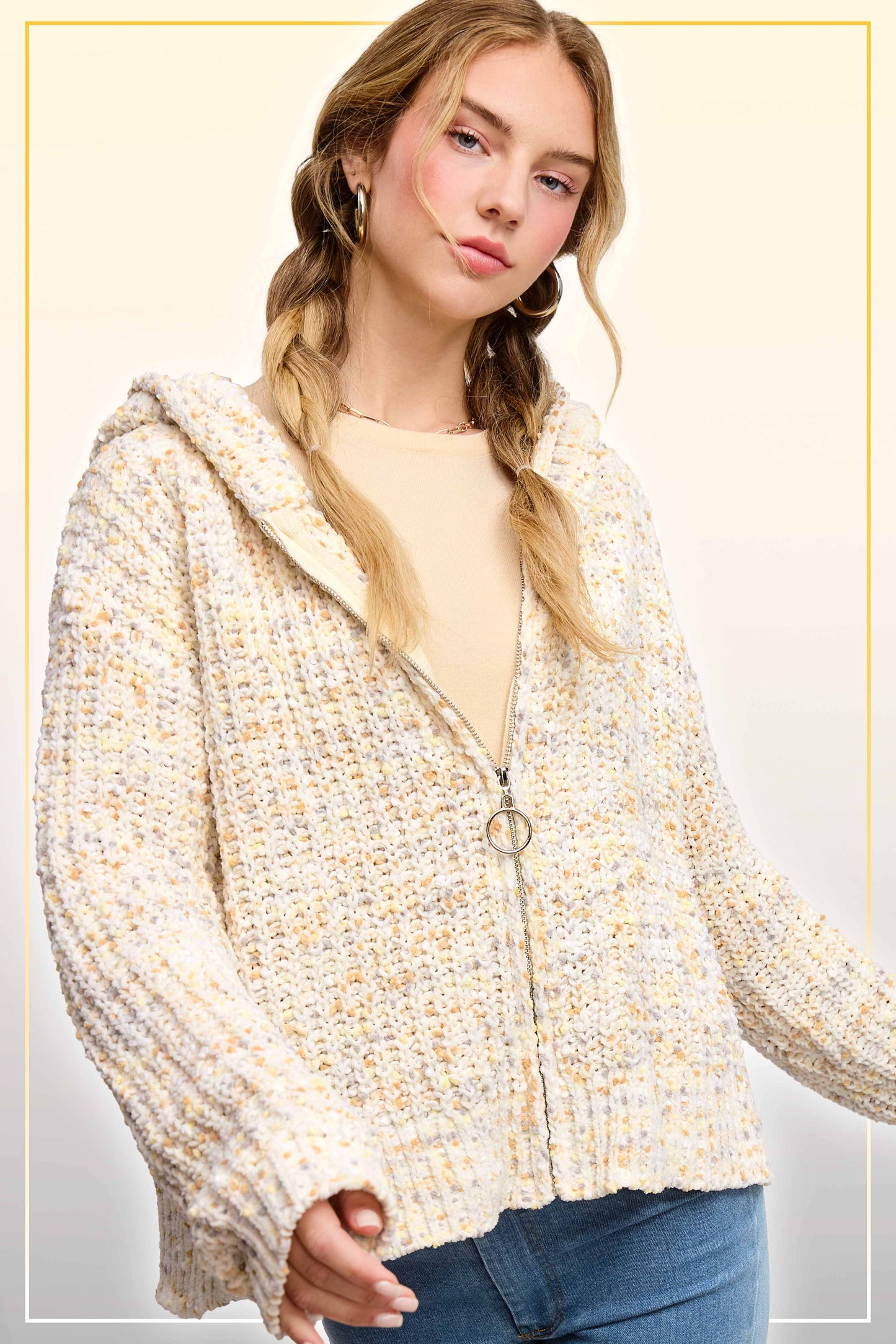 Pumpkin Pie Confetti Zip-Up Hoodie Sweater