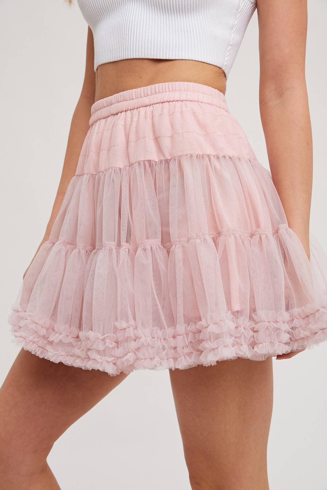 BluIvy RUFFLE-TIERED TULLE TUTU MINI SKIRT