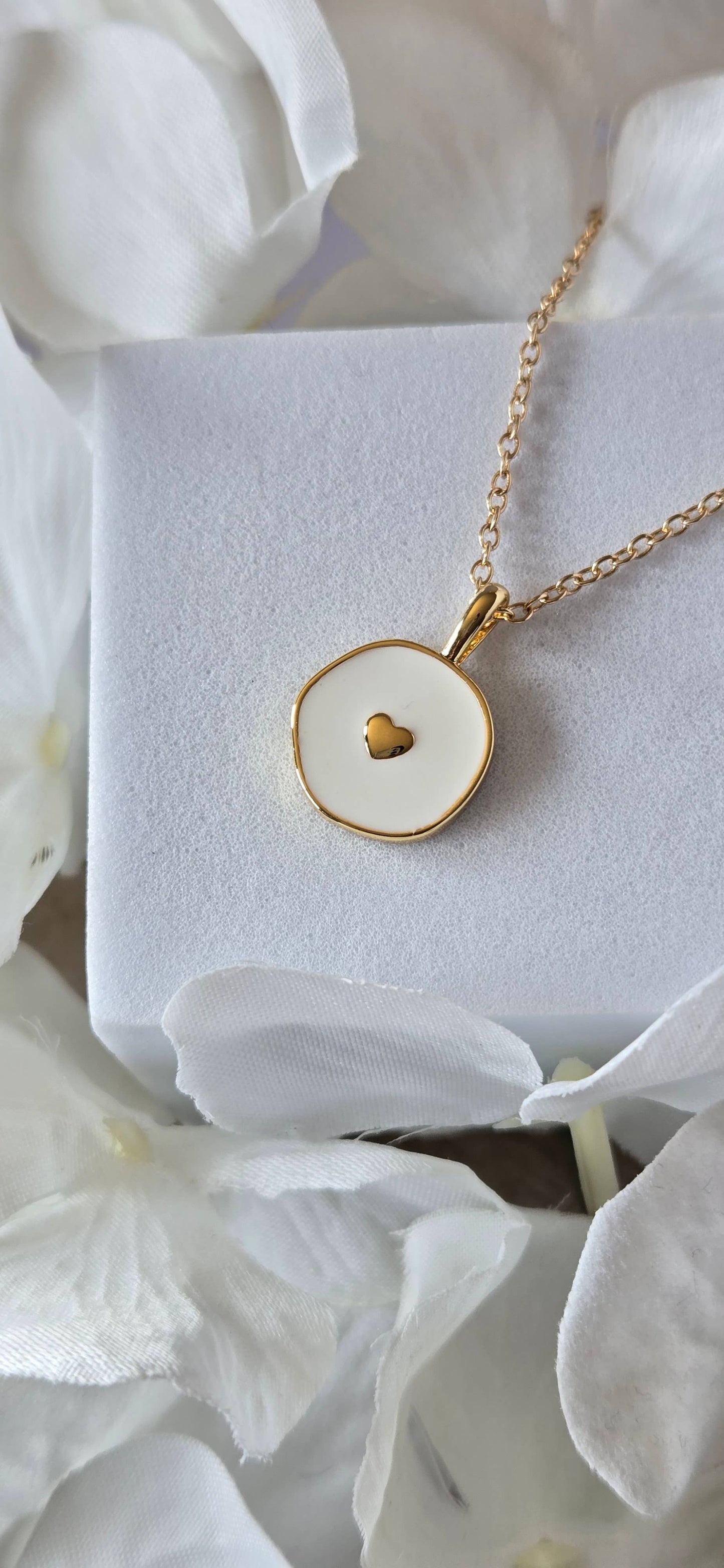 White Heart Necklace