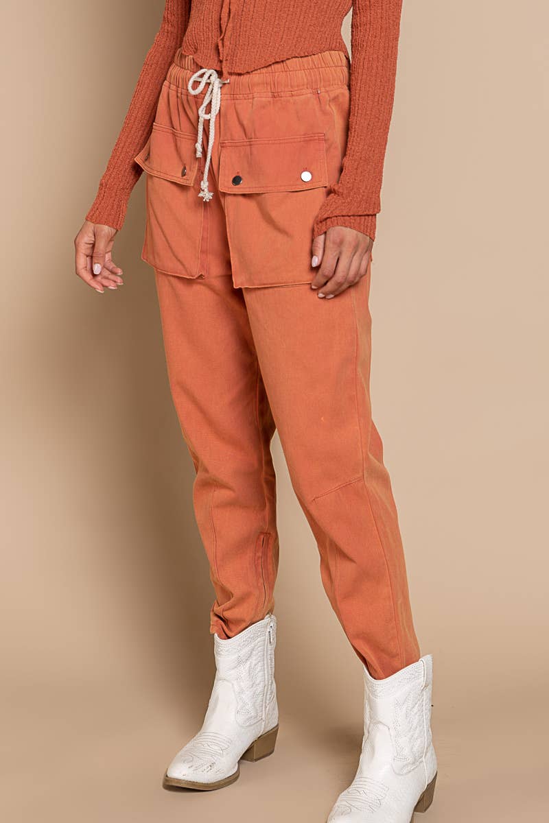 Zipper on leg opening big pockets pants