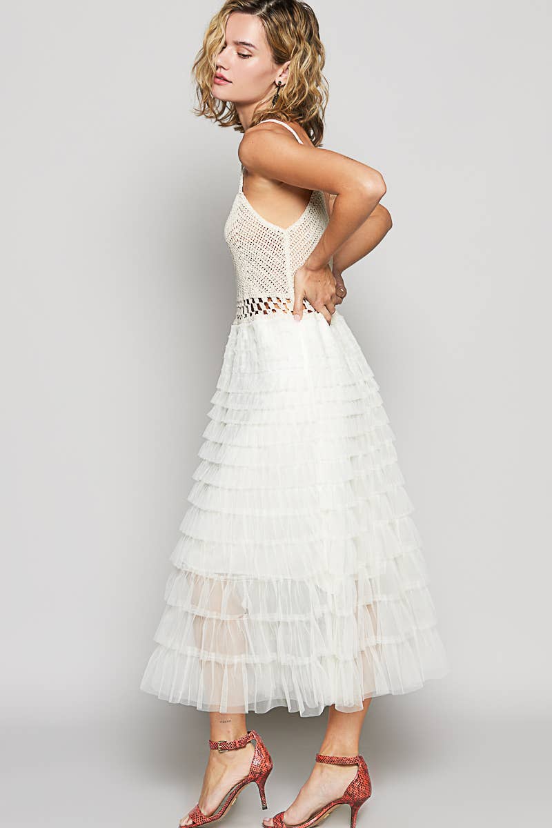 POL Kris crochet lace ruffle dress
